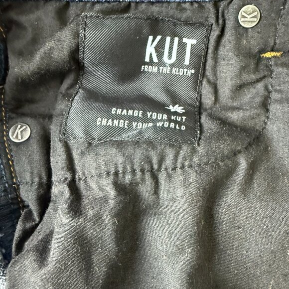 Kut From The Kloth Amy Crop Straight Leg Sz 6 Dark Wash Cuffed (Actual 31x24) - Picture 11 of 12
